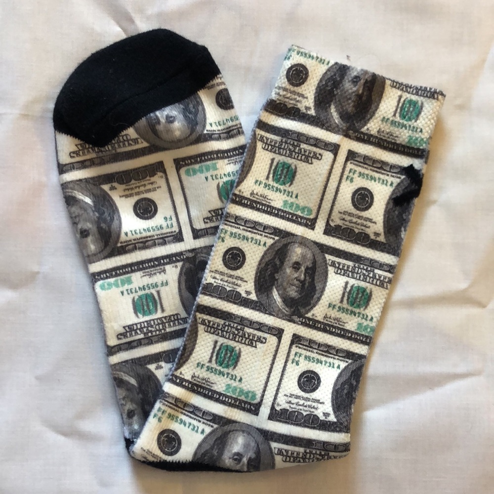 💸 100 Dollar Bill Mid-Rise Socks 🧦
